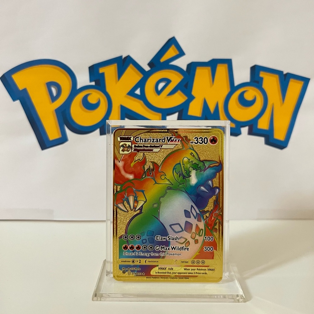 Pokemon Charizard VMAX 074/073 Gold Metal Card / Gift / Fan Art